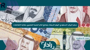 سعر الريال السعودي اليوم الأربعاء يتراجع أمام الجنيه المصري بنهاية التعاملات